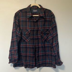 Pendleton 100% virgin wool plaid button  down shirt